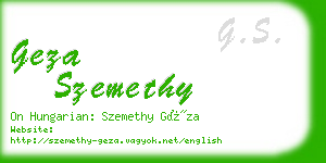 geza szemethy business card